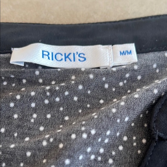 Ricki's Black and White 3/4 Sleeve Polo Blouse - Picture 2 of 9